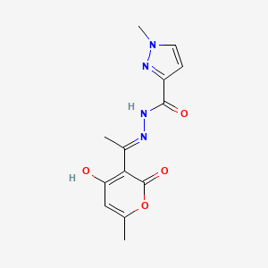 1-methyl-N'-[(1E)-1-(6-methyl-2,4-dioxo-2H-pyran-3(4H)-ylidene)ethyl]-1H-pyrazole-3-carbohydrazide