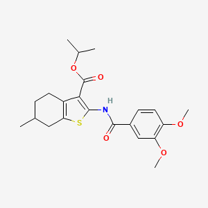 molecular formula C22H27NO5S B10934747 Propan-2-yl 2-{[(3,4-dimethoxyphenyl)carbonyl]amino}-6-methyl-4,5,6,7-tetrahydro-1-benzothiophene-3-carboxylate 