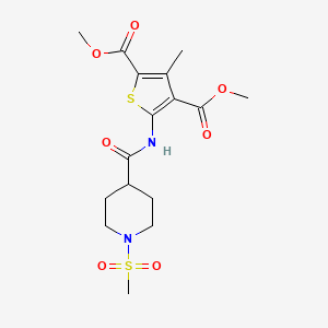 molecular formula C16H22N2O7S2 B10934776 Dimethyl 3-methyl-5-({[1-(methylsulfonyl)piperidin-4-yl]carbonyl}amino)thiophene-2,4-dicarboxylate 