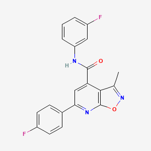 molecular formula C20H13F2N3O2 B10934824 N-(3-fluorophenyl)-6-(4-fluorophenyl)-3-methyl[1,2]oxazolo[5,4-b]pyridine-4-carboxamide 