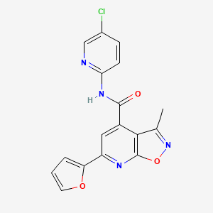 molecular formula C17H11ClN4O3 B10934834 N-(5-chloropyridin-2-yl)-6-(furan-2-yl)-3-methyl[1,2]oxazolo[5,4-b]pyridine-4-carboxamide 