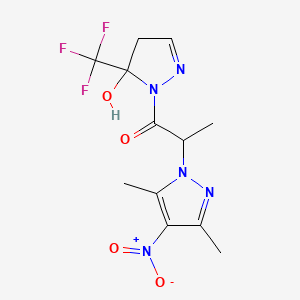 2-(3,5-dimethyl-4-nitro-1H-pyrazol-1-yl)-1-[5-hydroxy-5-(trifluoromethyl)-4,5-dihydro-1H-pyrazol-1-yl]propan-1-one