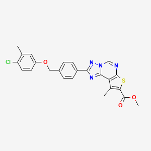 molecular formula C24H19ClN4O3S B10934884 Methyl 2-{4-[(4-chloro-3-methylphenoxy)methyl]phenyl}-9-methylthieno[3,2-e][1,2,4]triazolo[1,5-c]pyrimidine-8-carboxylate 