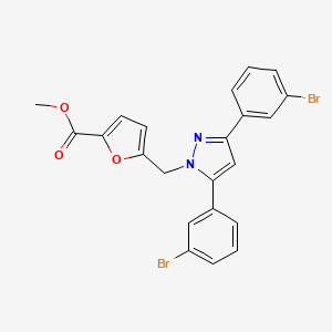 methyl 5-{[3,5-bis(3-bromophenyl)-1H-pyrazol-1-yl]methyl}furan-2-carboxylate