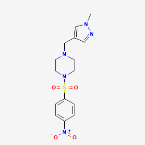 1-[(1-methyl-1H-pyrazol-4-yl)methyl]-4-[(4-nitrophenyl)sulfonyl]piperazine