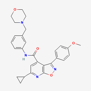 molecular formula C28H28N4O4 B10934968 6-cyclopropyl-3-(4-methoxyphenyl)-N-[3-(morpholin-4-ylmethyl)phenyl][1,2]oxazolo[5,4-b]pyridine-4-carboxamide 