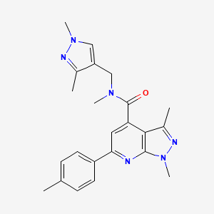 N-[(1,3-dimethyl-1H-pyrazol-4-yl)methyl]-N,1,3-trimethyl-6-(4-methylphenyl)-1H-pyrazolo[3,4-b]pyridine-4-carboxamide