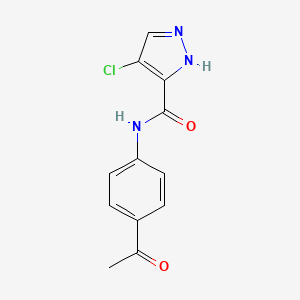 molecular formula C12H10ClN3O2 B10935005 N-(4-acetylphenyl)-4-chloro-1H-pyrazole-3-carboxamide 