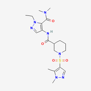 N-[5-(dimethylcarbamoyl)-1-ethyl-1H-pyrazol-4-yl]-1-[(1,5-dimethyl-1H-pyrazol-4-yl)sulfonyl]piperidine-3-carboxamide