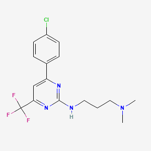 N'-[4-(4-chlorophenyl)-6-(trifluoromethyl)pyrimidin-2-yl]-N,N-dimethylpropane-1,3-diamine