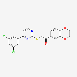 2-{[4-(3,5-Dichlorophenyl)pyrimidin-2-yl]sulfanyl}-1-(2,3-dihydro-1,4-benzodioxin-6-yl)ethanone