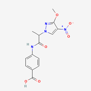 4-{[2-(3-methoxy-4-nitro-1H-pyrazol-1-yl)propanoyl]amino}benzoic acid