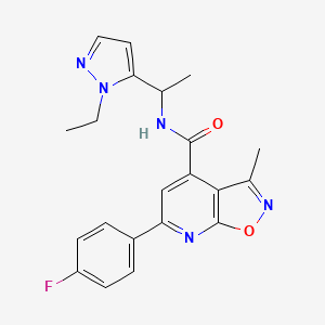 N-[1-(1-ethyl-1H-pyrazol-5-yl)ethyl]-6-(4-fluorophenyl)-3-methyl[1,2]oxazolo[5,4-b]pyridine-4-carboxamide