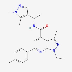 N-[1-(1,5-dimethyl-1H-pyrazol-4-yl)ethyl]-1-ethyl-3-methyl-6-(4-methylphenyl)-1H-pyrazolo[3,4-b]pyridine-4-carboxamide