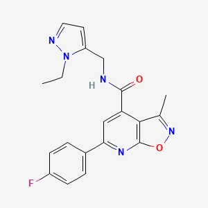 N-[(1-ethyl-1H-pyrazol-5-yl)methyl]-6-(4-fluorophenyl)-3-methyl[1,2]oxazolo[5,4-b]pyridine-4-carboxamide