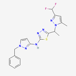 N-(1-benzyl-1H-pyrazol-3-yl)-5-{1-[3-(difluoromethyl)-5-methyl-1H-pyrazol-1-yl]ethyl}-1,3,4-thiadiazol-2-amine