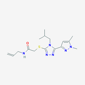 2-{[5-(1,5-dimethyl-1H-pyrazol-3-yl)-4-(2-methylpropyl)-4H-1,2,4-triazol-3-yl]sulfanyl}-N-(prop-2-en-1-yl)acetamide