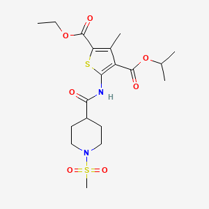 molecular formula C19H28N2O7S2 B10935156 2-Ethyl 4-propan-2-yl 3-methyl-5-({[1-(methylsulfonyl)piperidin-4-yl]carbonyl}amino)thiophene-2,4-dicarboxylate 