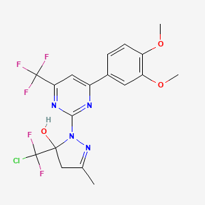 5-[chloro(difluoro)methyl]-1-[4-(3,4-dimethoxyphenyl)-6-(trifluoromethyl)pyrimidin-2-yl]-3-methyl-4,5-dihydro-1H-pyrazol-5-ol