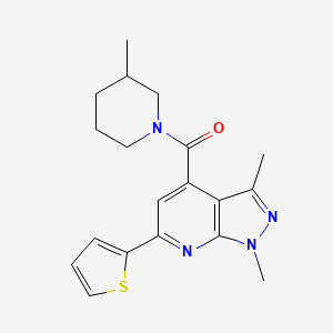 molecular formula C19H22N4OS B10935177 [1,3-dimethyl-6-(thiophen-2-yl)-1H-pyrazolo[3,4-b]pyridin-4-yl](3-methylpiperidin-1-yl)methanone 