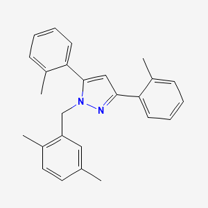 molecular formula C26H26N2 B10935244 1-(2,5-dimethylbenzyl)-3,5-bis(2-methylphenyl)-1H-pyrazole 