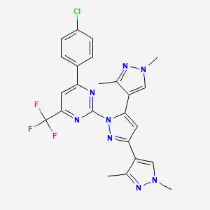 2-[3,5-bis(1,3-dimethylpyrazol-4-yl)pyrazol-1-yl]-4-(4-chlorophenyl)-6-(trifluoromethyl)pyrimidine