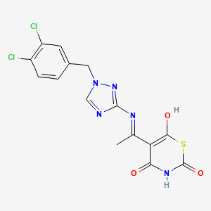 5-{(1E)-N-[1-(3,4-dichlorobenzyl)-1H-1,2,4-triazol-3-yl]ethanimidoyl}-4-hydroxy-2H-1,3-thiazine-2,6(3H)-dione