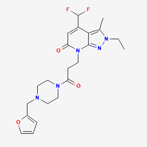 4-(difluoromethyl)-2-ethyl-7-{3-[4-(furan-2-ylmethyl)piperazin-1-yl]-3-oxopropyl}-3-methyl-2,7-dihydro-6H-pyrazolo[3,4-b]pyridin-6-one