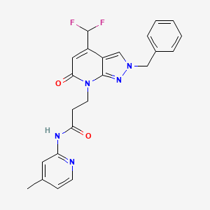 3-[2-benzyl-4-(difluoromethyl)-6-oxo-2,6-dihydro-7H-pyrazolo[3,4-b]pyridin-7-yl]-N-(4-methylpyridin-2-yl)propanamide