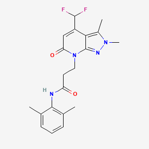 3-[4-(difluoromethyl)-2,3-dimethyl-6-oxo-2,6-dihydro-7H-pyrazolo[3,4-b]pyridin-7-yl]-N-(2,6-dimethylphenyl)propanamide