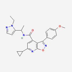 6-cyclopropyl-N-[1-(1-ethyl-1H-pyrazol-5-yl)ethyl]-3-(4-methoxyphenyl)[1,2]oxazolo[5,4-b]pyridine-4-carboxamide