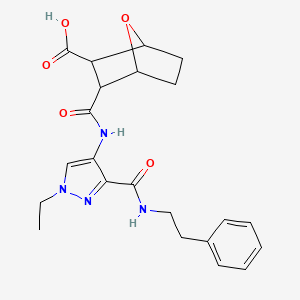 3-({1-ethyl-3-[(2-phenylethyl)carbamoyl]-1H-pyrazol-4-yl}carbamoyl)-7-oxabicyclo[2.2.1]heptane-2-carboxylic acid