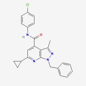 molecular formula C24H21ClN4O B10935354 1-benzyl-N-(4-chlorophenyl)-6-cyclopropyl-3-methyl-1H-pyrazolo[3,4-b]pyridine-4-carboxamide 