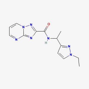 molecular formula C13H15N7O B10935355 N-[1-(1-ethyl-1H-pyrazol-3-yl)ethyl][1,2,4]triazolo[1,5-a]pyrimidine-2-carboxamide 