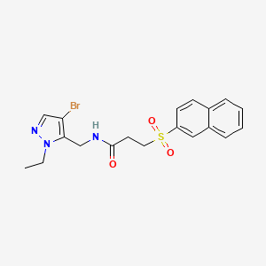 molecular formula C19H20BrN3O3S B10935361 N-[(4-bromo-1-ethyl-1H-pyrazol-5-yl)methyl]-3-(naphthalen-2-ylsulfonyl)propanamide 