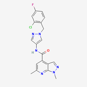 N-[1-(2-chloro-4-fluorobenzyl)-1H-pyrazol-4-yl]-1,6-dimethyl-1H-pyrazolo[3,4-b]pyridine-4-carboxamide