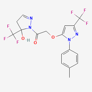 1-[5-hydroxy-5-(trifluoromethyl)-4,5-dihydro-1H-pyrazol-1-yl]-2-{[1-(4-methylphenyl)-3-(trifluoromethyl)-1H-pyrazol-5-yl]oxy}ethanone