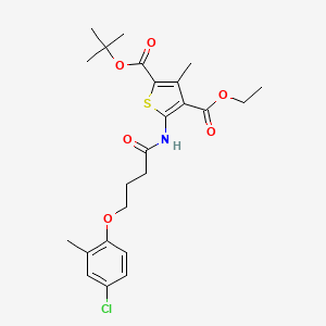 molecular formula C24H30ClNO6S B10935379 2-Tert-butyl 4-ethyl 5-{[4-(4-chloro-2-methylphenoxy)butanoyl]amino}-3-methylthiophene-2,4-dicarboxylate 