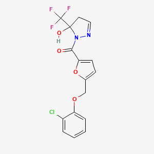 {5-[(2-chlorophenoxy)methyl]furan-2-yl}[5-hydroxy-5-(trifluoromethyl)-4,5-dihydro-1H-pyrazol-1-yl]methanone