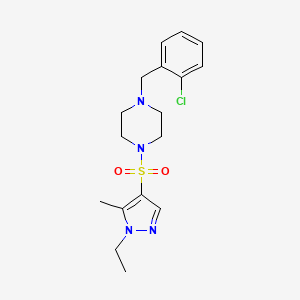 molecular formula C17H23ClN4O2S B10935388 1-(2-chlorobenzyl)-4-[(1-ethyl-5-methyl-1H-pyrazol-4-yl)sulfonyl]piperazine 