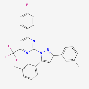 2-[3,5-bis(3-methylphenyl)-1H-pyrazol-1-yl]-4-(4-fluorophenyl)-6-(trifluoromethyl)pyrimidine