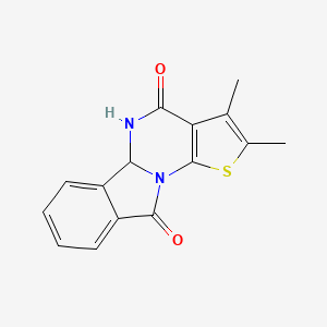 molecular formula C15H12N2O2S B10935416 4,5-dimethyl-3-thia-1,8-diazatetracyclo[7.7.0.02,6.010,15]hexadeca-2(6),4,10,12,14-pentaene-7,16-dione 