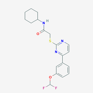 N-cyclohexyl-2-({4-[3-(difluoromethoxy)phenyl]pyrimidin-2-yl}sulfanyl)acetamide