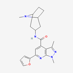 6-(furan-2-yl)-1,3-dimethyl-N-(8-methyl-8-azabicyclo[3.2.1]oct-3-yl)-1H-pyrazolo[3,4-b]pyridine-4-carboxamide