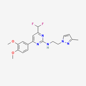 4-(difluoromethyl)-6-(3,4-dimethoxyphenyl)-N-[2-(3-methyl-1H-pyrazol-1-yl)ethyl]pyrimidin-2-amine