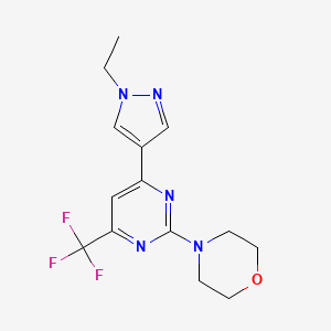 molecular formula C14H16F3N5O B10935456 4-[4-(1-ethyl-1H-pyrazol-4-yl)-6-(trifluoromethyl)pyrimidin-2-yl]morpholine 