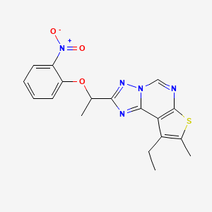 9-Ethyl-8-methyl-2-[1-(2-nitrophenoxy)ethyl]thieno[3,2-e][1,2,4]triazolo[1,5-c]pyrimidine