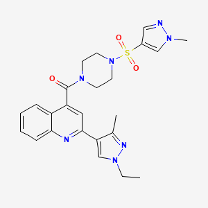 [2-(1-ethyl-3-methyl-1H-pyrazol-4-yl)quinolin-4-yl]{4-[(1-methyl-1H-pyrazol-4-yl)sulfonyl]piperazin-1-yl}methanone