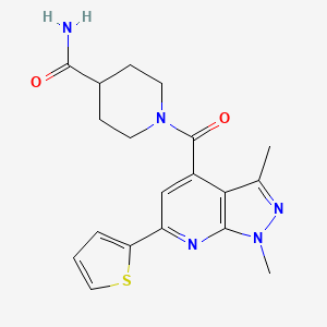 1-{[1,3-dimethyl-6-(thiophen-2-yl)-1H-pyrazolo[3,4-b]pyridin-4-yl]carbonyl}piperidine-4-carboxamide