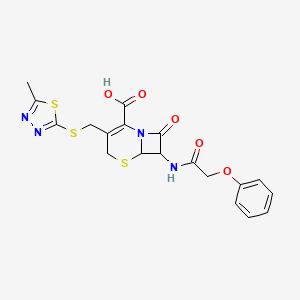 molecular formula C19H18N4O5S3 B10935490 3-[(5-Methyl-1,3,4-thiadiazol-2-yl)sulfanylmethyl]-8-oxo-7-[(2-phenoxyacetyl)amino]-5-thia-1-azabicyclo[4.2.0]oct-2-ene-2-carboxylic acid 